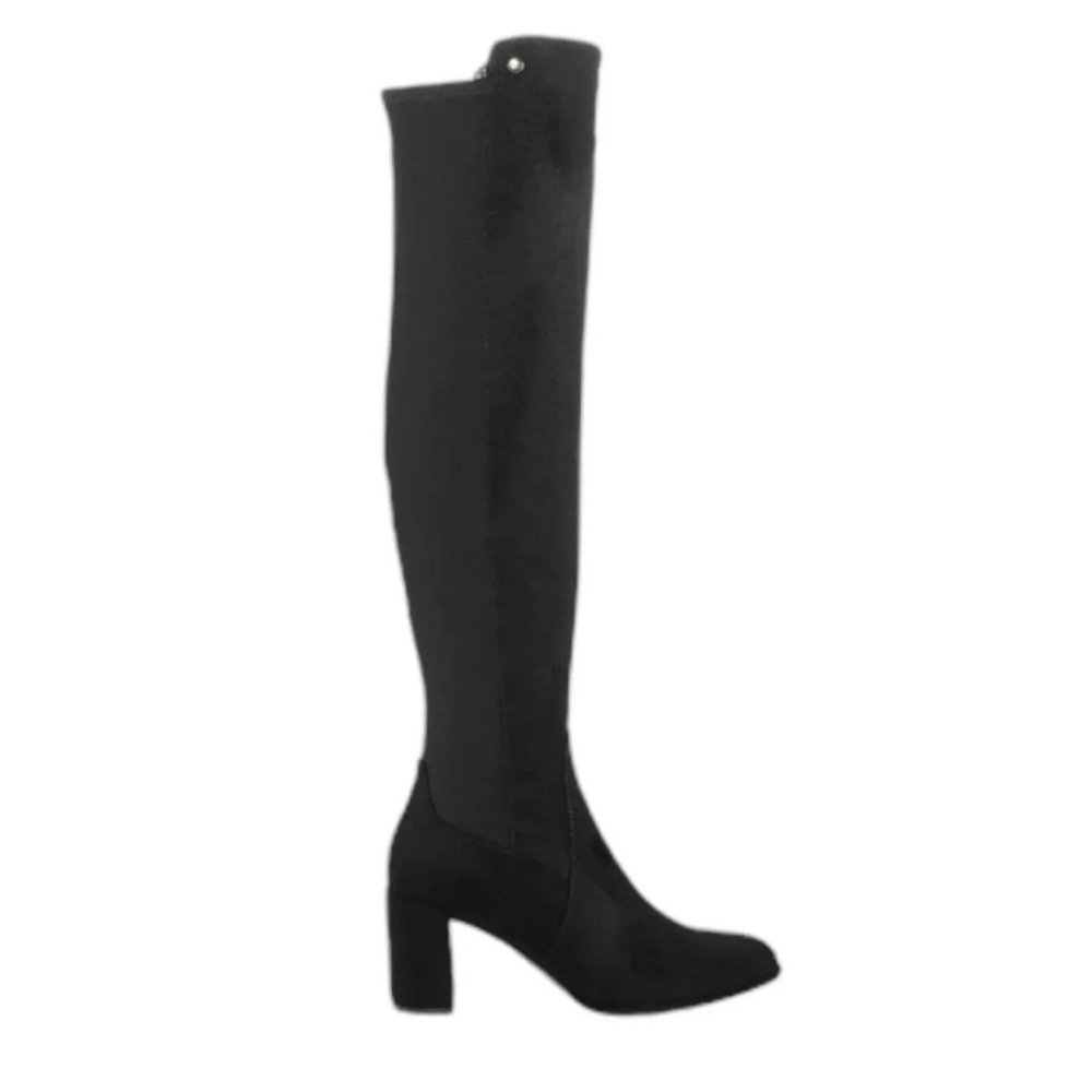 Liz Claiborne Black Over-the-Knee Boots Size 12 Suede Thigh High Block Heel - Picture 3 of 3